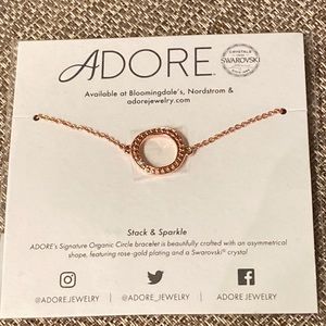 NWT Adore by Swarovski CRYSTAL Circle Bracelet in Rose Gold NEW